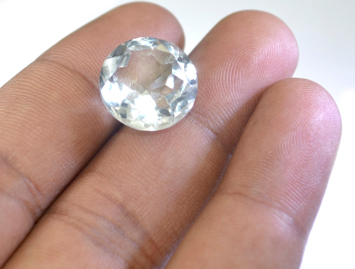 Crystal Quartz 10PC Tiny 3x3 MM Round Faceted White Fiery Semi Precious Gems