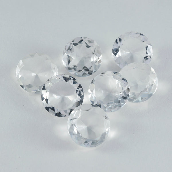 Crystal Quartz 10PC Tiny 4x4 MM Round Faceted White Brilliant Semi Precious Loose Gems