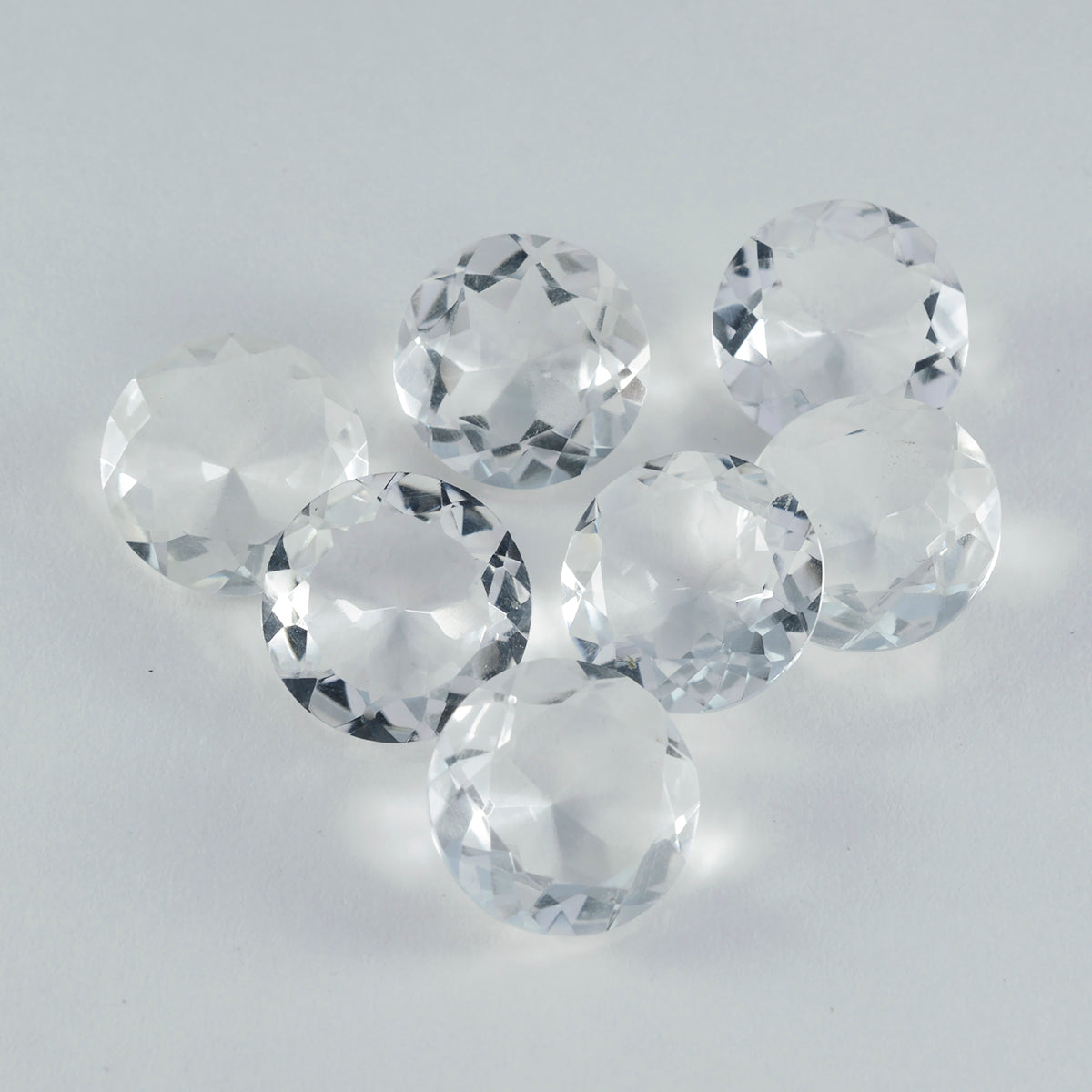 Crystal Quartz 1PC Medium 9x9 MM Round Faceted White Lustrous Semi Precious Loose Gemstone