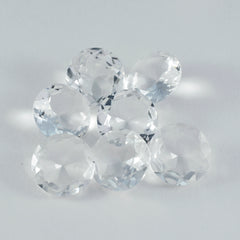 Crystal Quartz 10PC Tiny 5x5 MM Round Faceted White Sparkling Semi Precious Loose Gemstone