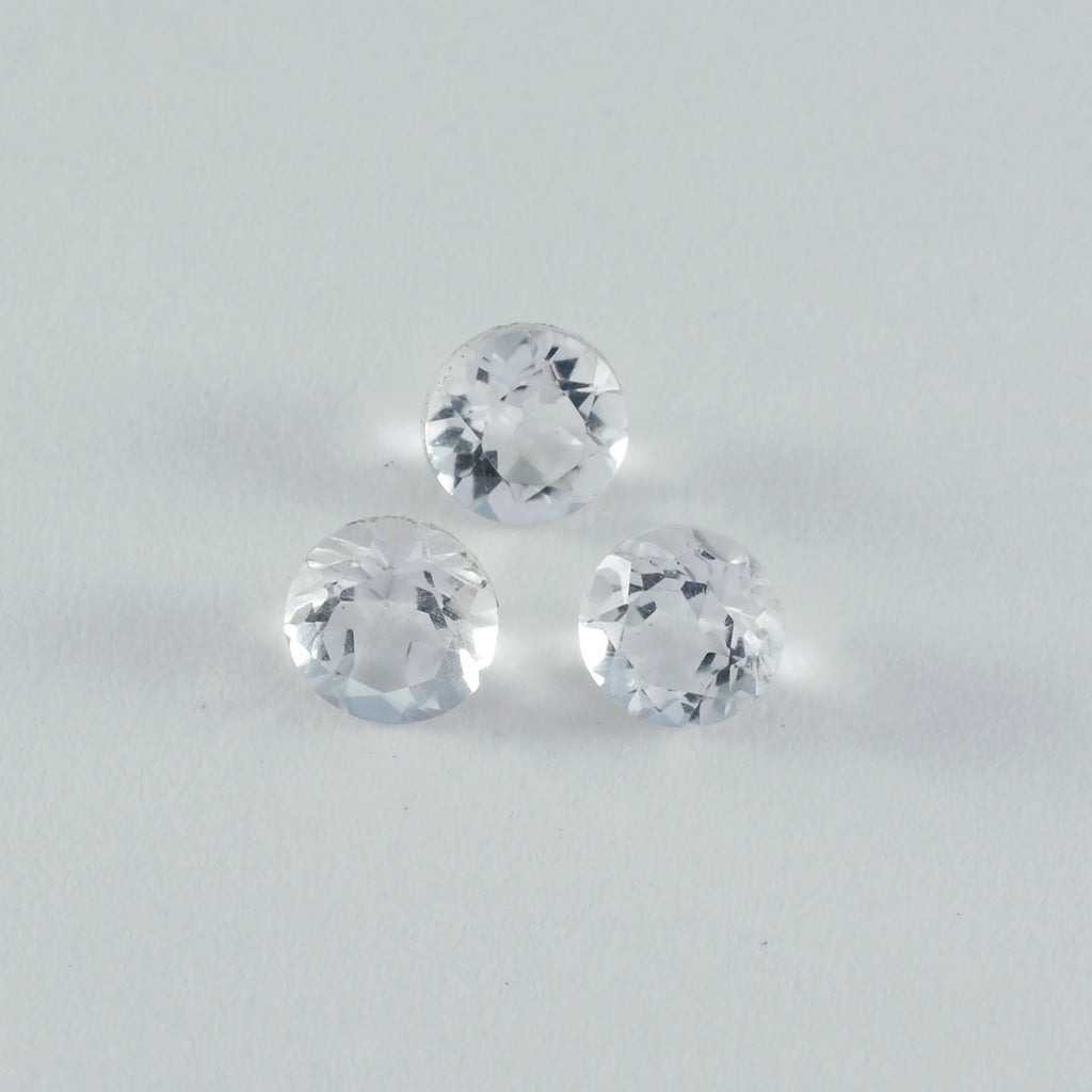 Crystal Quartz 1PC Small 8x8 MM Round Faceted White Luster Semi Precious Loose Gems