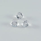 Crystal Quartz 1PC Small 8x8 MM Round Faceted White Luster Semi Precious Loose Gems