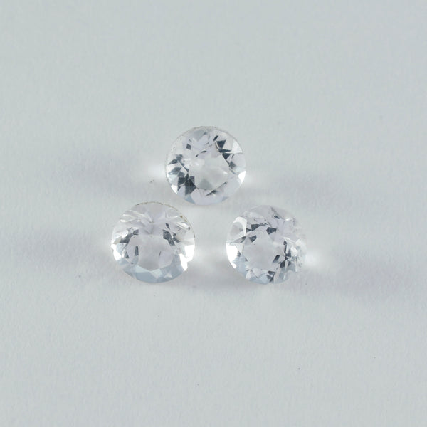 Crystal Quartz 1PC Small 8x8 MM Round Faceted White Luster Semi Precious Loose Gems