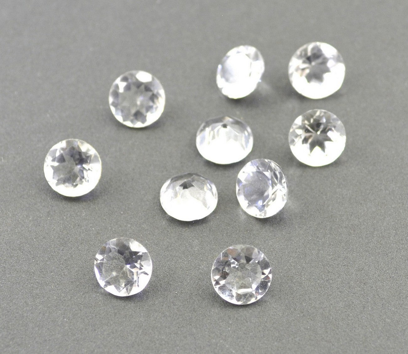 Crystal Quartz 1PC Medium 9x9 MM Round Faceted White Lustrous Semi Precious Loose Gemstone