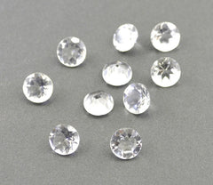 Crystal Quartz 1PC Medium 9x9 MM Round Faceted White Lustrous Semi Precious Loose Gemstone