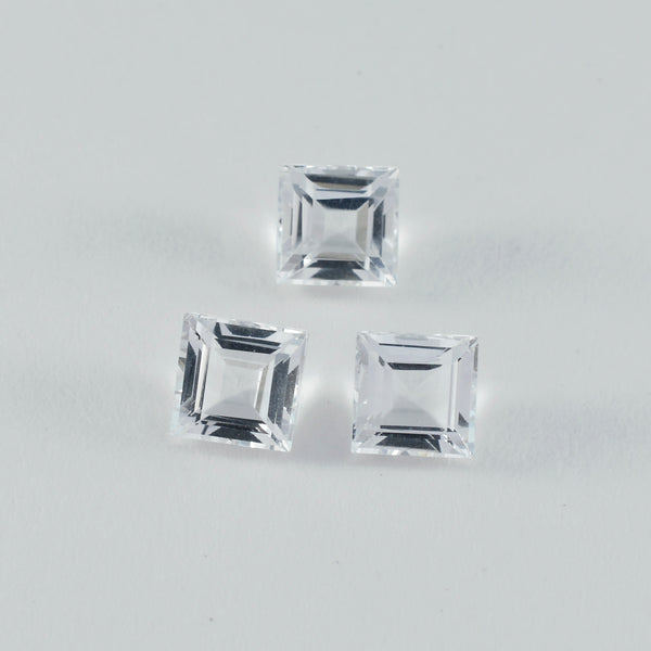 Crystal Quartz 1PC Large 11x11 MM Square Faceted White Fine Semi Precious Gems