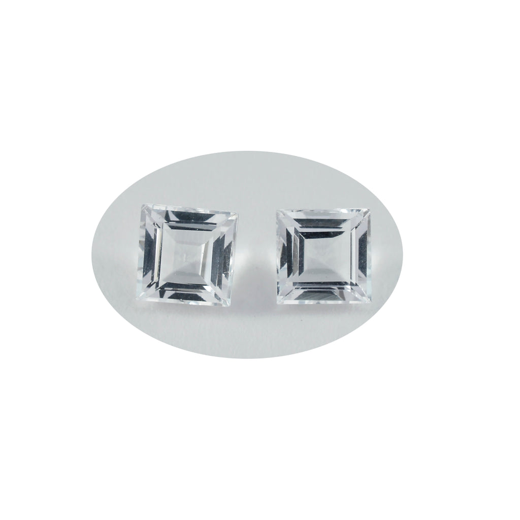 Crystal Quartz 1PC Large 12x12 MM Square Faceted White High Quality Semi Precious Loose Gems