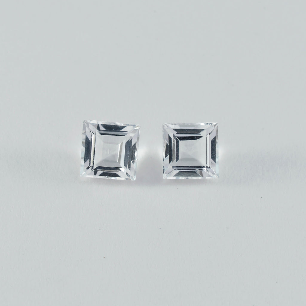 Crystal Quartz 1PC Chunky 13x13 MM Square Faceted White Natural Semi Precious Loose Gemstone