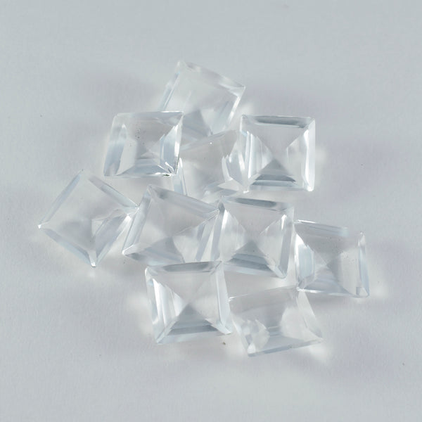 Crystal Quartz 1PC Chunky 14x14 MM Square Faceted White Genuine Semi Precious Loose Gemstones