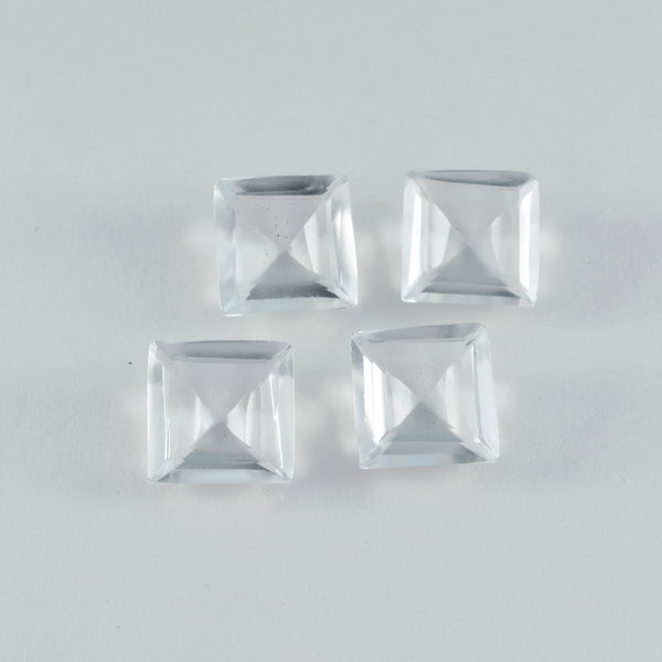 Bergkristall, 1 Stück, grob, 15 x 15 mm, quadratisch, facettiert, weiß, hochwertige Halbedelsteine