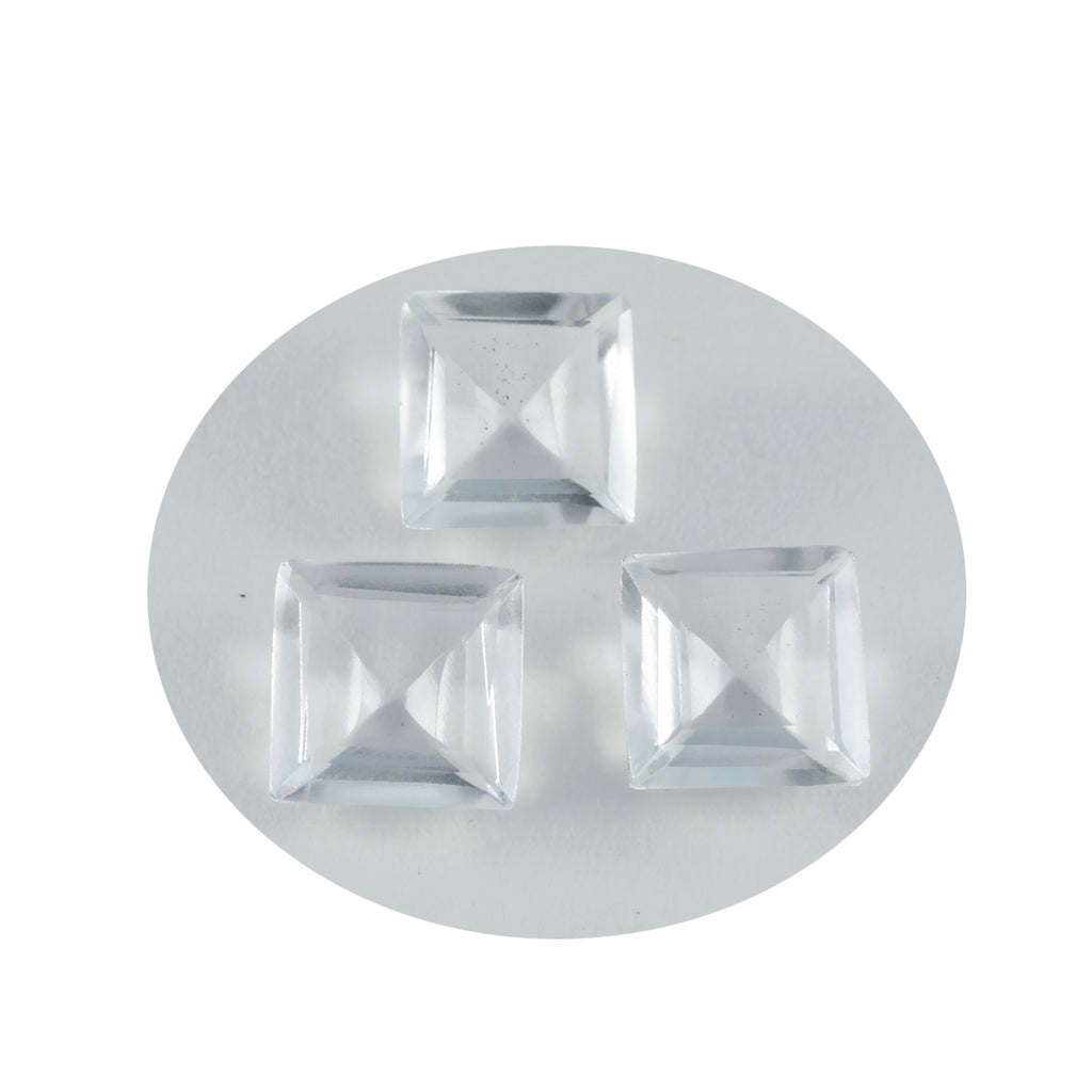 Crystal Quartz 10PC Tiny 3x3 MM Square Faceted White Fiery Semi Precious Gems