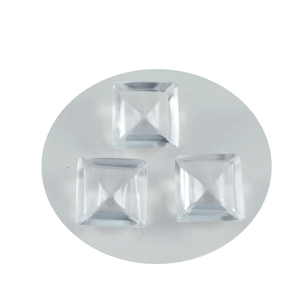Crystal Quartz 10PC Tiny 3x3 MM Square Faceted White Fiery Semi Precious Gems