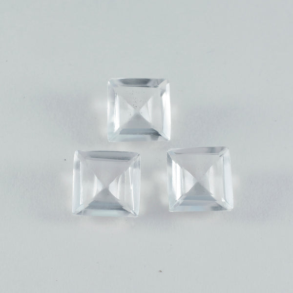 Crystal Quartz 10PC Tiny 3x3 MM Square Faceted White Fiery Semi Precious Gems