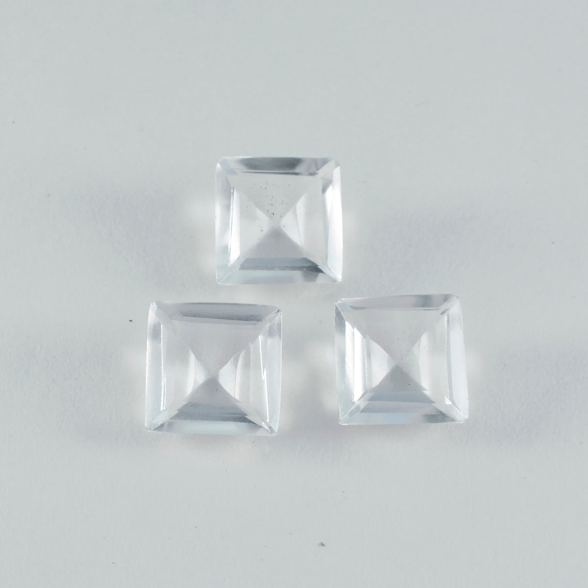 Crystal Quartz 1PC Tiny 6x6 MM Square Faceted White Polished Semi Precious Loose Gemstones Hoofdafbeelding
