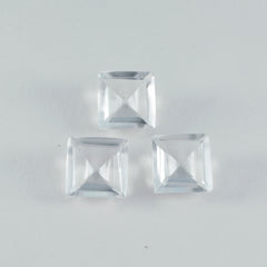 Crystal Quartz 10PC Tiny 3x3 MM Square Faceted White Fiery Semi Precious Gems