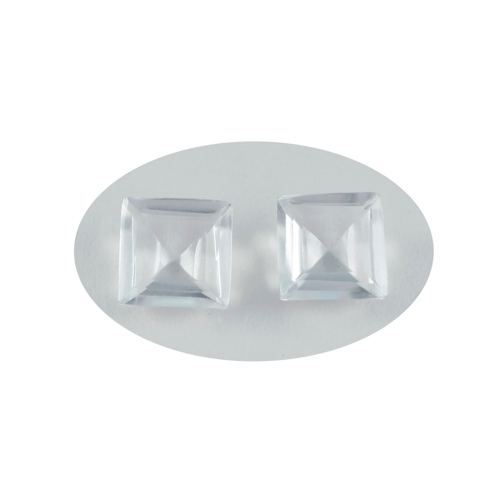 Crystal Quartz 10PC Tiny 4x4 MM Square Faceted White Brilliant Semi Precious Loose Gems