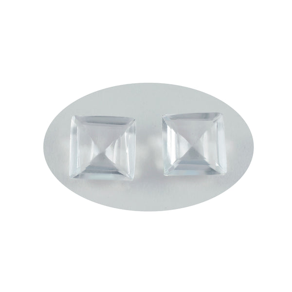 Crystal Quartz 10PC Tiny 4x4 MM Square Faceted White Brilliant Semi Precious Loose Gems