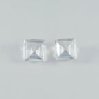 Crystal Quartz 1PC Tiny 5x5 MM Square Faceted White Sparkling Semi Precious Loose Gemstone
