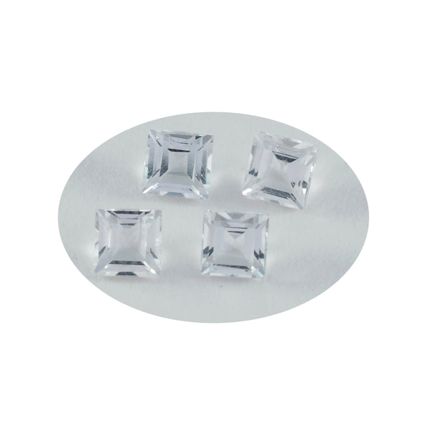 Crystal Quartz 1PC Small 8x8 MM Square Faceted White Luster Semi Precious Loose Gems