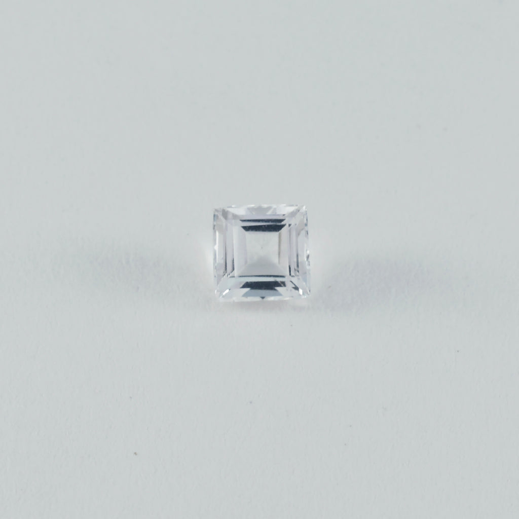 Bergkristall, 1 Stück, groß, 10 x 10 mm, quadratisch, facettiert, weiß glänzend, Halbedelsteine, lose Edelsteine