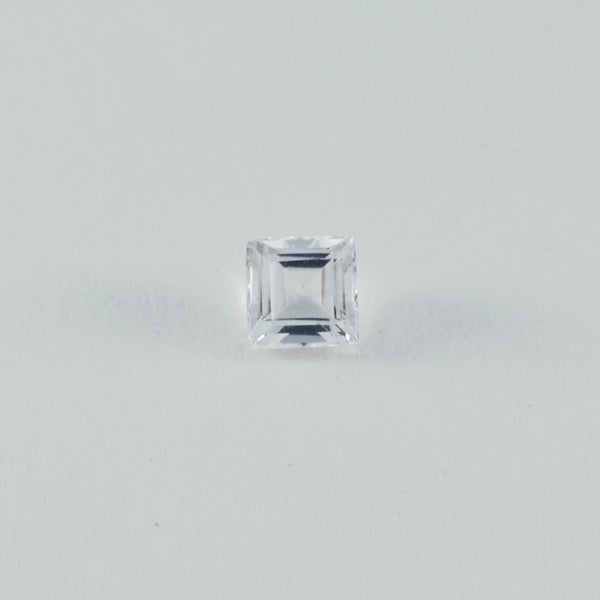 Bergkristall, 1 Stück, groß, 10 x 10 mm, quadratisch, facettiert, weiß glänzend, Halbedelsteine, lose Edelsteine