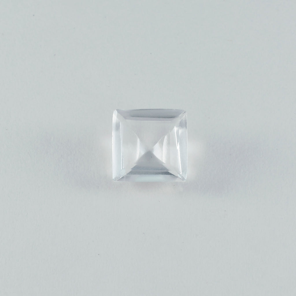 Bergkristall, 1 Stück, groß, 10 x 10 mm, quadratisch, facettiert, weiß glänzend, Halbedelsteine, lose Edelsteine