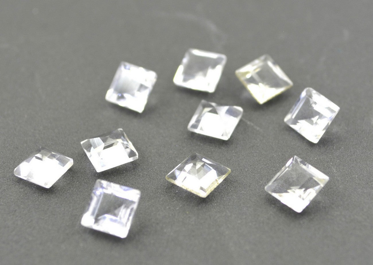 Crystal Quartz 1PC Large 11x11 MM Square Faceted White Fine Semi Precious Gems