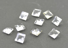 Crystal Quartz 1PC Large 11x11 MM Square Faceted White Fine Semi Precious Gems