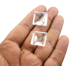 Crystal Quartz 1PC Large 12x12 MM Square Faceted White High Quality Semi Precious Loose Gems