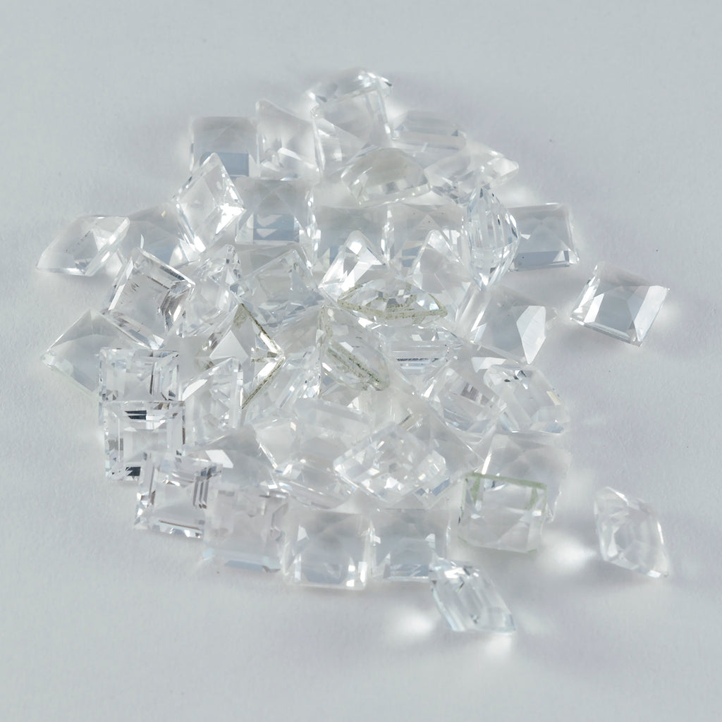 Crystal Quartz 1PC Chunky 13x13 MM Square Faceted White Natural Semi Precious Loose Gemstone
