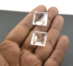 Crystal Quartz 1PC Chunky 14x14 MM Square Faceted White Genuine Semi Precious Loose Gemstones