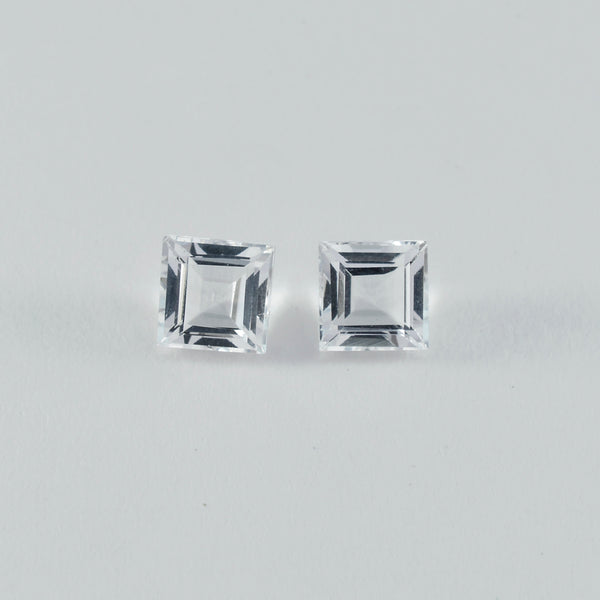 Bergkristall, 1 Stück, grob, 15 x 15 mm, quadratisch, facettiert, weiß, hochwertige Halbedelsteine