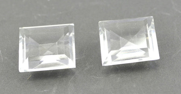 Bergkristall, 1 Stück, grob, 15 x 15 mm, quadratisch, facettiert, weiß, hochwertige Halbedelsteine