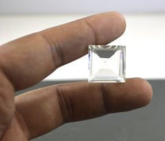 Crystal Quartz 1PC Chunky 16x16 MM Square Faceted White Pure Semi Precious Loose Gems