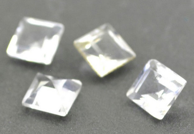 Crystal Quartz 10PC Tiny 3x3 MM Square Faceted White Fiery Semi Precious Gems Второстепенное изображение товара