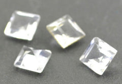 Crystal Quartz 10PC Tiny 3x3 MM Square Faceted White Fiery Semi Precious Gems