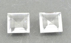 Crystal Quartz 10PC Tiny 4x4 MM Square Faceted White Brilliant Semi Precious Loose Gems