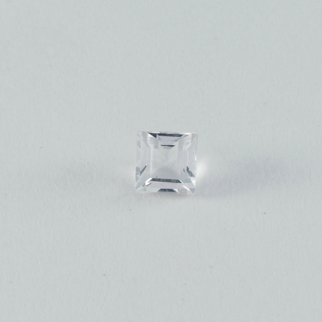 Crystal Quartz 1PC Tiny 5x5 MM Square Faceted White Sparkling Semi Precious Loose Gemstone