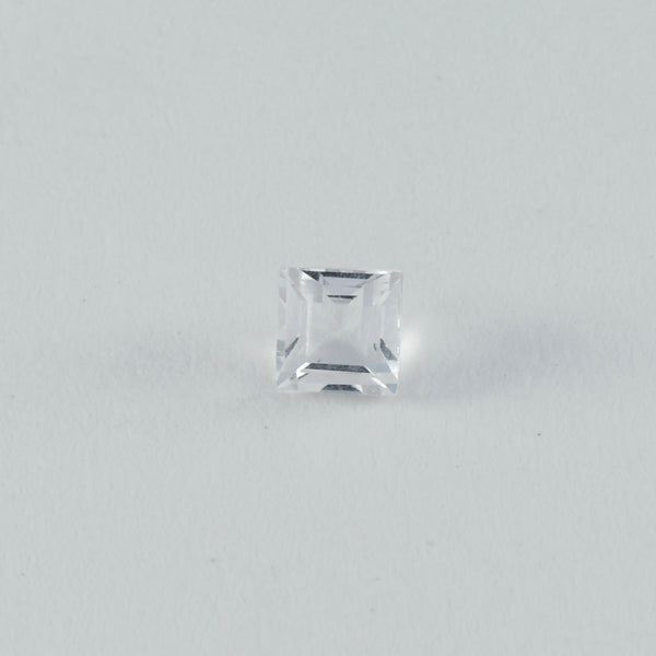 Crystal Quartz 1PC Tiny 5x5 MM Square Faceted White Sparkling Semi Precious Loose Gemstone