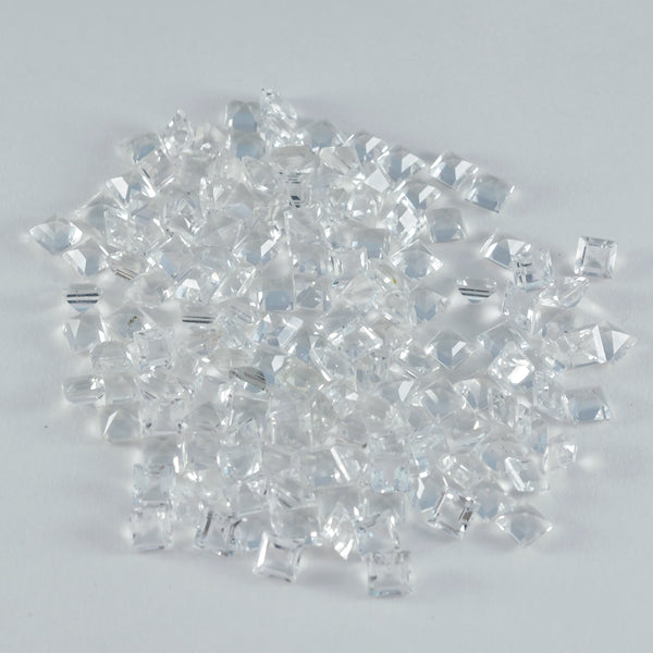 Crystal Quartz 1PC Tiny 6x6 MM Square Faceted White Polished Semi Precious Loose Gemstones