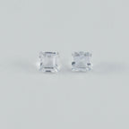 Crystal Quartz 1PC Small 8x8 MM Square Faceted White Luster Semi Precious Loose Gems