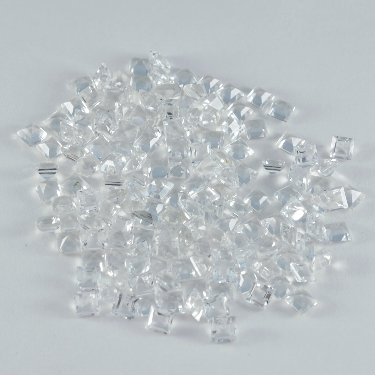 Crystal Quartz 1PC Small 8x8 MM Square Faceted White Luster Semi Precious Loose Gems