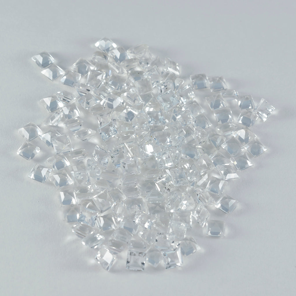 Crystal Quartz 1PC Medium 9x9 MM Square Faceted White Lustrous Semi Precious Loose Gemstone