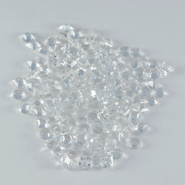 Crystal Quartz 1PC Medium 9x9 MM Square Faceted White Lustrous Semi Precious Loose Gemstone