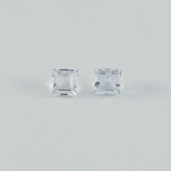 Crystal Quartz 1PC Small 8x8 MM Square Faceted White Luster Semi Precious Loose Gems