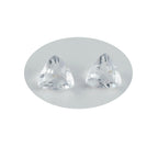 Crystal Quartz 10PC Tiny 4x4 MM Triangle Faceted White Brilliant Semi Precious Loose Gems