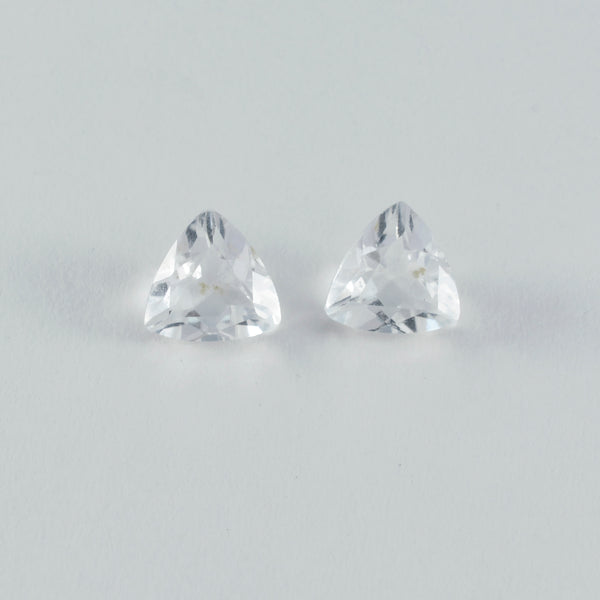 Crystal Quartz 10PC Tiny 5x5 MM Triangle Faceted White Sparkling Semi Precious Loose Gemstone