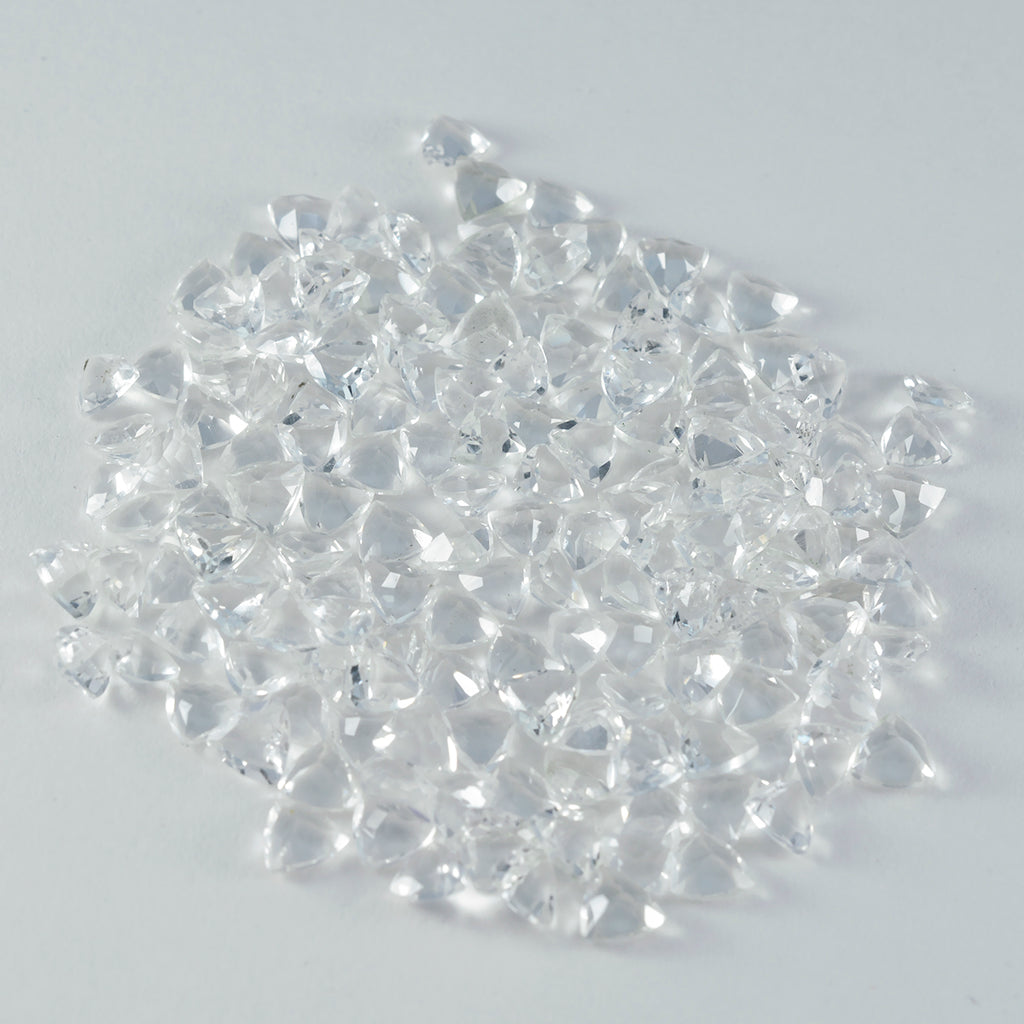 Crystal Quartz 1PC Small 8x8 MM Triangle Faceted White Luster Semi Precious Loose Gems