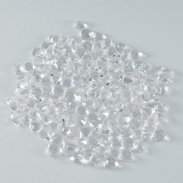 Crystal Quartz 1PC Small 8x8 MM Triangle Faceted White Luster Semi Precious Loose Gems