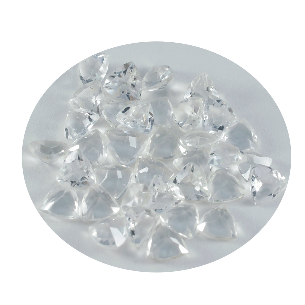 Crystal Quartz 1PC Medium 9x9 MM Triangle Faceted White Lustrous Semi Precious Loose Gemstone
